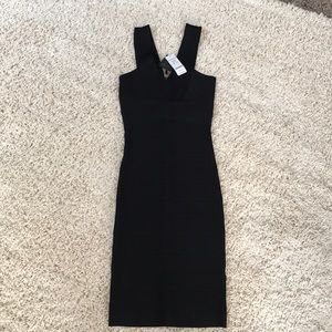 BEBE BANDAGE MIDI DRESS